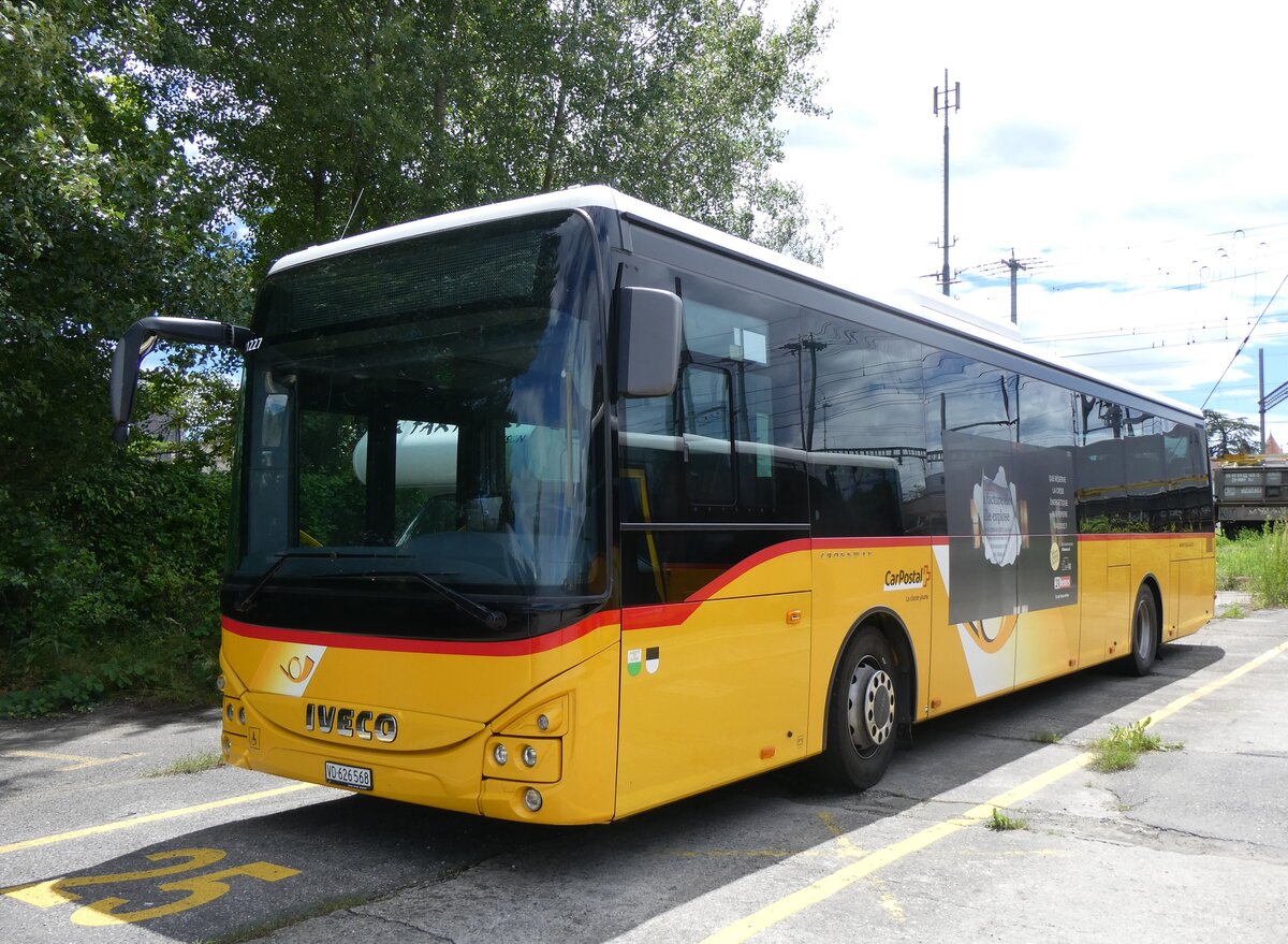 (263'758) - CarPostal Ouest - VD 626'568/PID 11'227 - Iveco am 16. Juni 2024 in Yverdon, Garage
