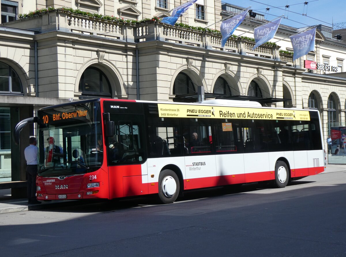(263'791) - SW Winterthur - Nr. 234/ZH 329'234 - MAN am 18. Juni 2024 beim Hauptbahnhof Winterthur