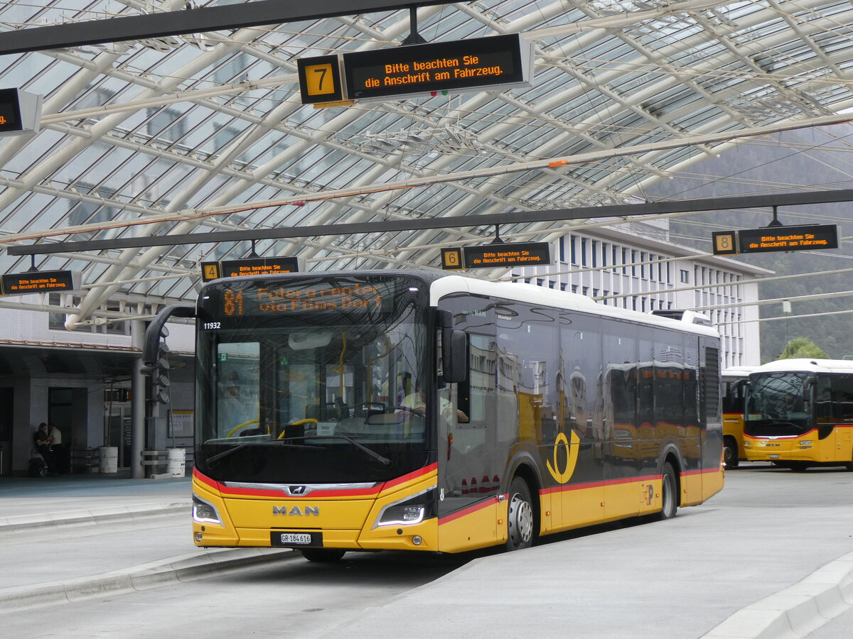 (263'834) - PostAuto Graub�nden - GR 184'616/PID 11'932 - MAN am 20. Juni 2024 in Chur, Postautostation