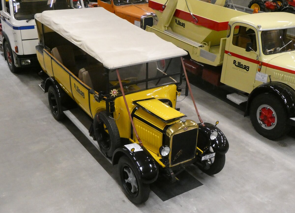 (263'909) - R�llin, Hirzel - SZ 955 - FBW/Seitz-Hess (ex RhV Altst�tten Nr. 31; ex P 1529; ex P 2881) am 22. Juni 2024 in N�fels, FBW-Museum
