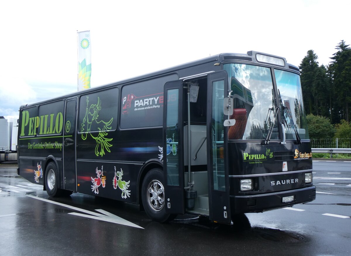 (263'928) - Party-Bus, Grosswangen - LU 117'116 - Saurer/R&J (ex Wohlgemuth, Hochwald) am 22. Juni 2024 in Rothenburg, Luzerner Rastst�tte