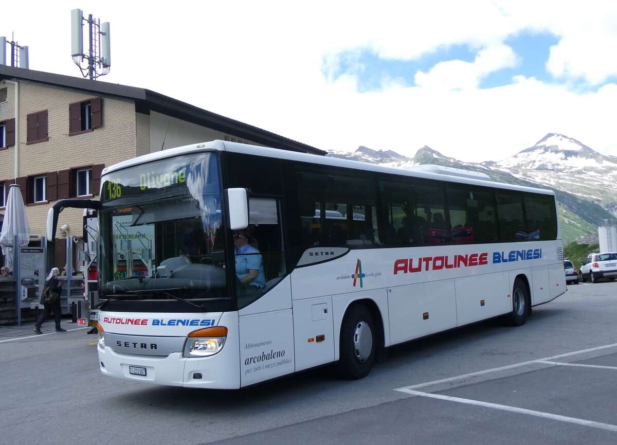 (264'279) - ABl Biasca - Nr. 7/TI 231'007 - Setra am 2. Juli 2024 in Lukmanier, Passh�he