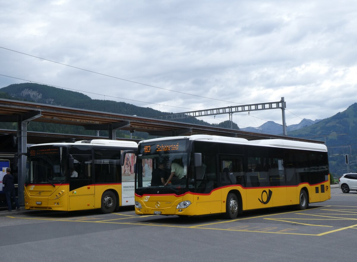 (264'344) - K�bli, Gstaad - BE 360'355/PID 11'857 - Mercedes (ex PostAuto Bern BE 538'988; ex PostAuto Bern BE 653'386) am 6. Juli 2024 beim Bahnhof Gstaad