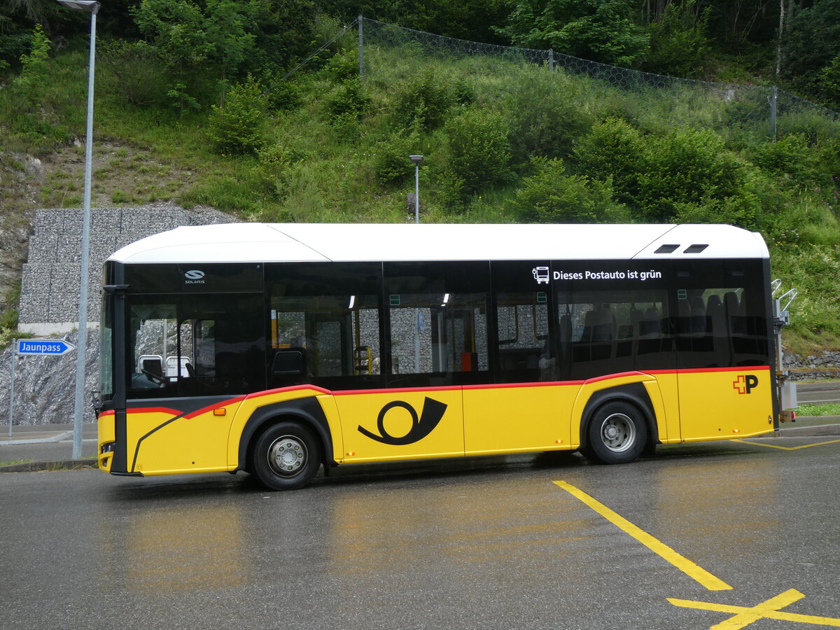 (264'355) - PostAuto Graub�nden - GR 162'994/PID 12'082 - eSolaris am 6. Juli 2024 in Jaun, Bergbahnen
