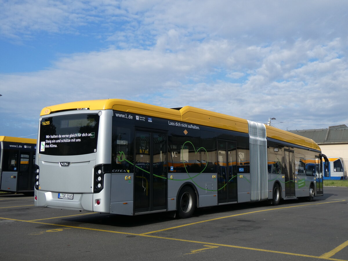 (264'648) - LVB Leipzig - Nr. 14'255/L-DE 1165 - eVDL am 11. Juli 2024 in Leipzig, Paunsdorf Strassenbahnhof