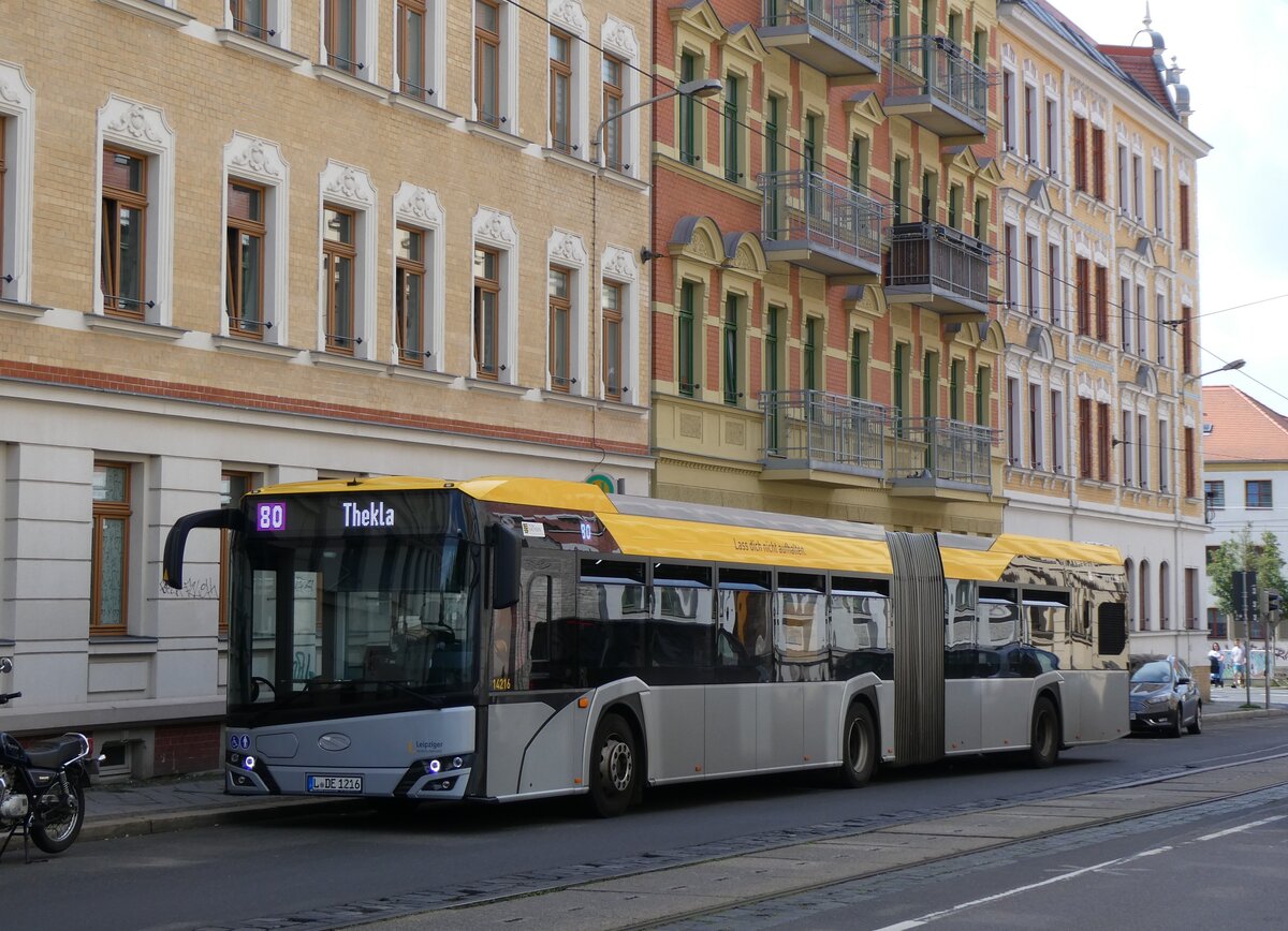 (264'675) - LVB Leipzig - Nr. 14'216/L-DE 1216 - Solaris am 11. Juli 2024 in Leipzig, M�ckernschen Markt