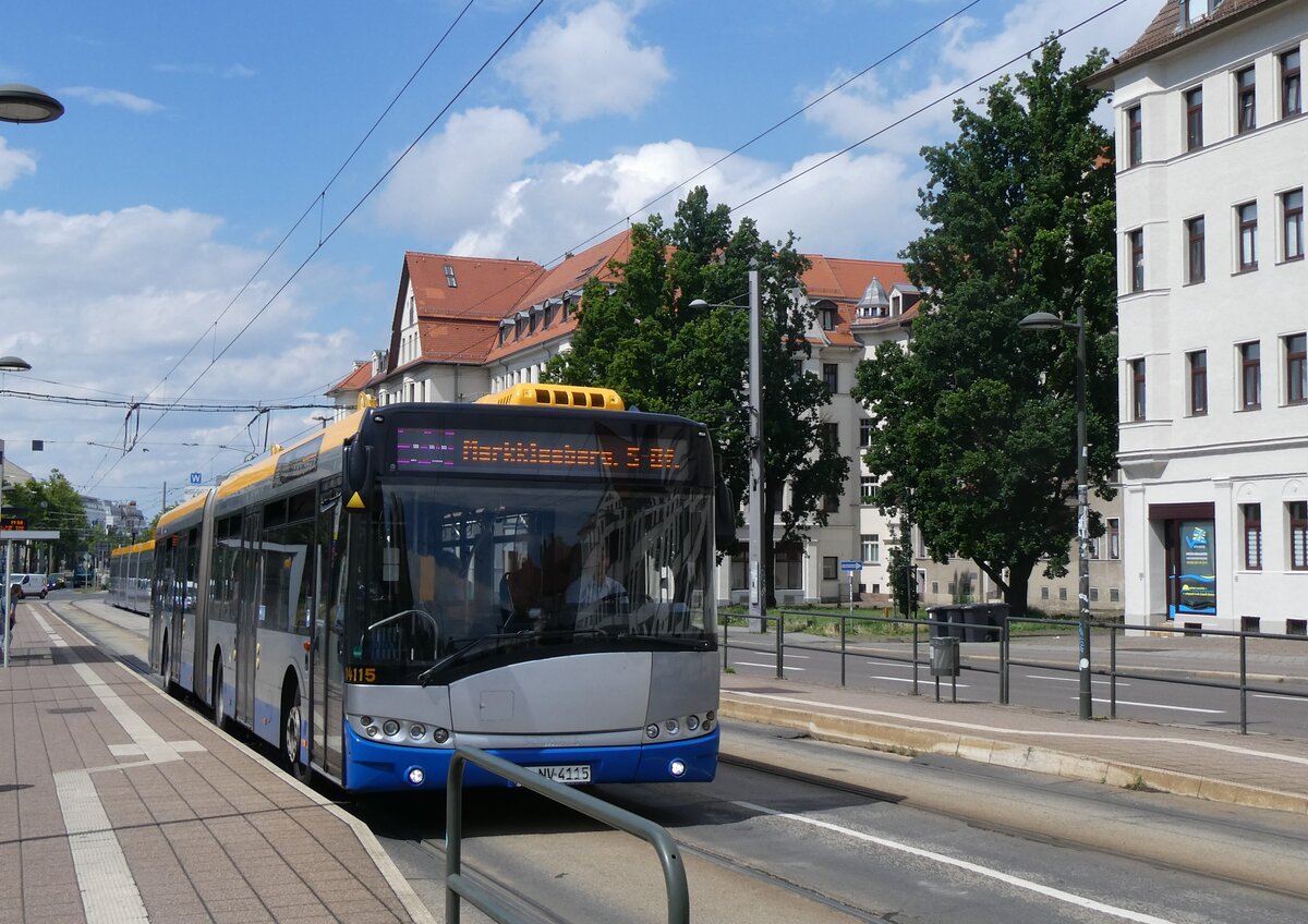 (264'731) - LVB Leipzig - Nr. 14'114/L-NV 4115 - Solaris am 11. Juli 2024 in Leipzig, Altes Messegel�nde