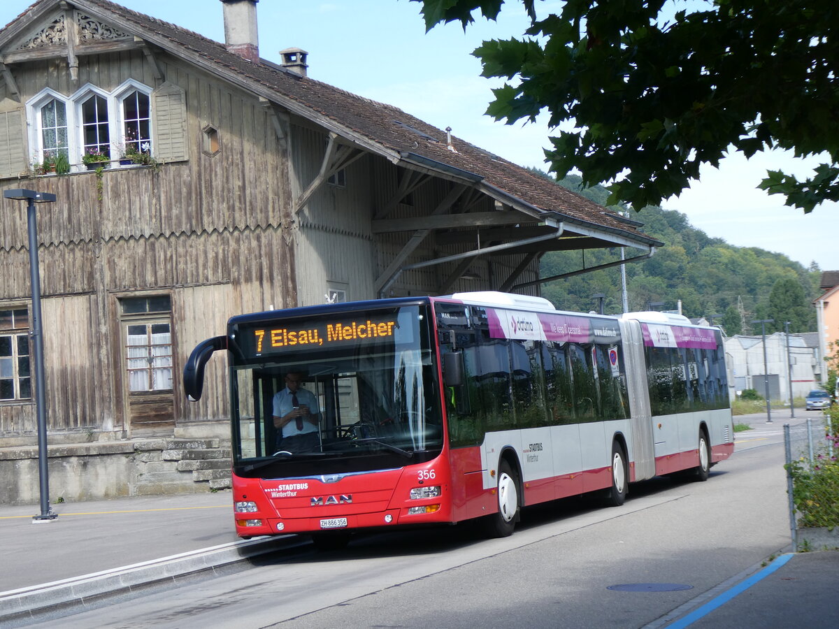 (265'045) - SW Winterthur - Nr. 356/ZH 886'356 - MAN am 27. Juli 2024 beim Bahnhof Winterthur W�lflingen