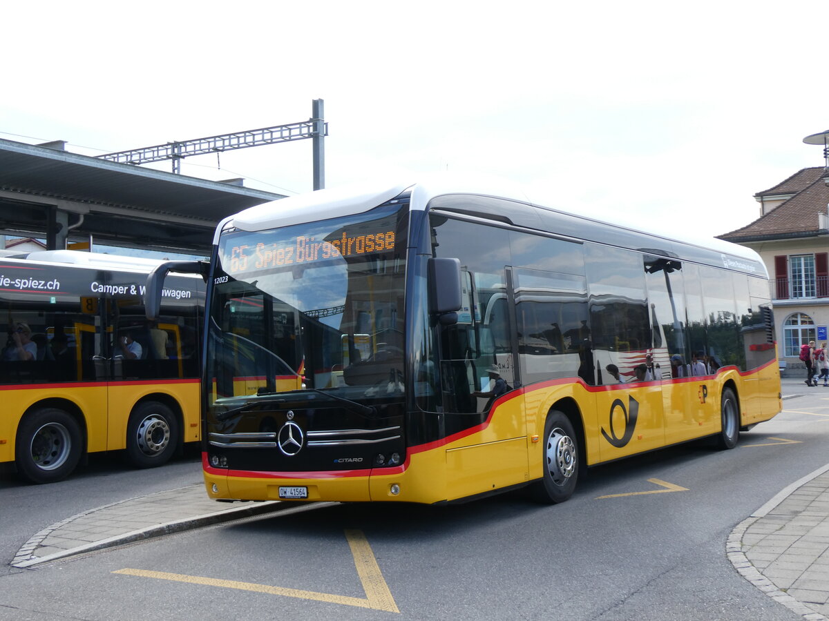 (265'061) - PostAuto Zentralschweiz (H�fliger) - OW 41'564/PID 12'023 - eMercedes am 27. Juli 2024 beim Bahnhof Spiez