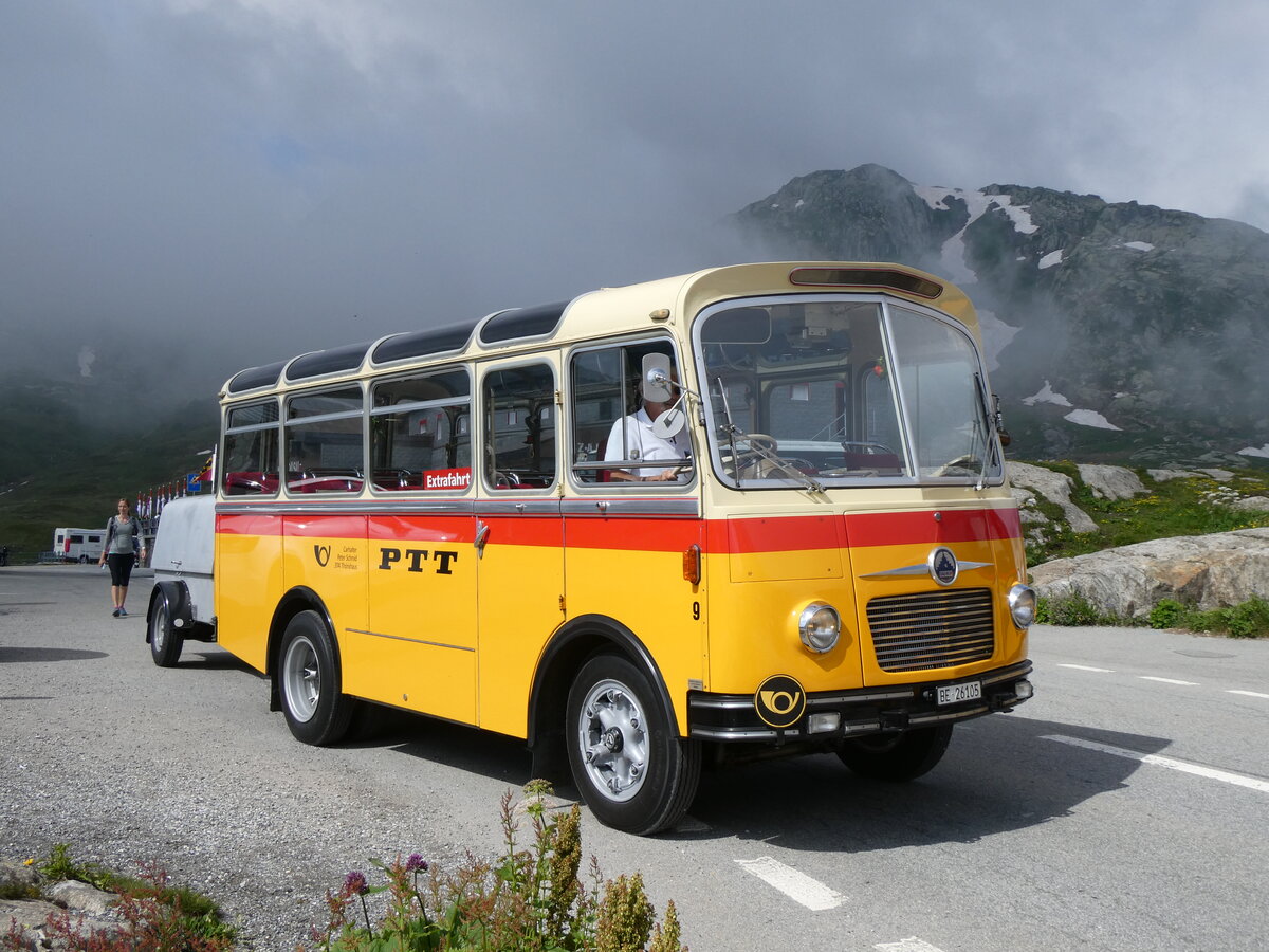 (265'147) - Schmid, Th�rishaus - Nr. 9/BE 26'105 - Saurer/R&J (ex Geiger, Adelboden Nr. 9) am 28. Juli 2024 in Grimsel, Passh�he