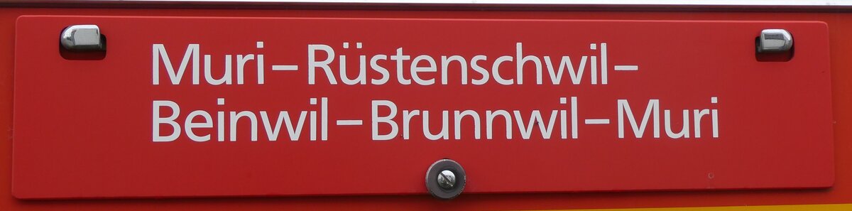 (265'799) - Routentafel - Muri-R�stenschwil--Beinwil-Brunnwil-Muri - am 17. August 2024 in Neuhausen, Langriet