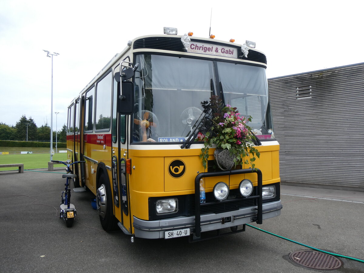 (265'882) - Oberh�nsli, Thayngen - SH 40 U - FBW/T�scher (ex Bus-Halter, Wil Nr. 9) am 17. August 2024 in Neuhausen, Langriet