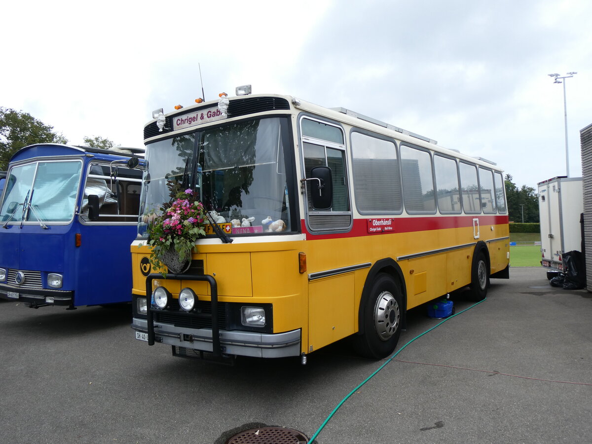 (265'883) - Oberh�nsli, Thayngen - SH 40 U - FBW/T�scher (ex Bus-Halter, Wil Nr. 9) am 17. August 2024 in Neuhausen, Langriet