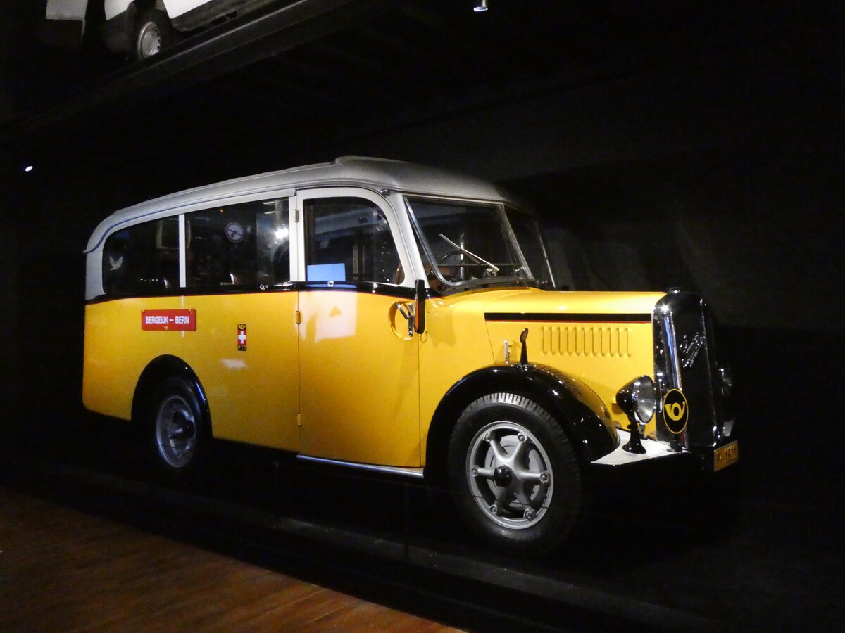 (266'105) - PTT-Regie - P 1601 - Saurer/Saurer (ex Nussbaumer, Ganterschwil) am 24. August 2024 in Bern, Museum f�r Kommunikation