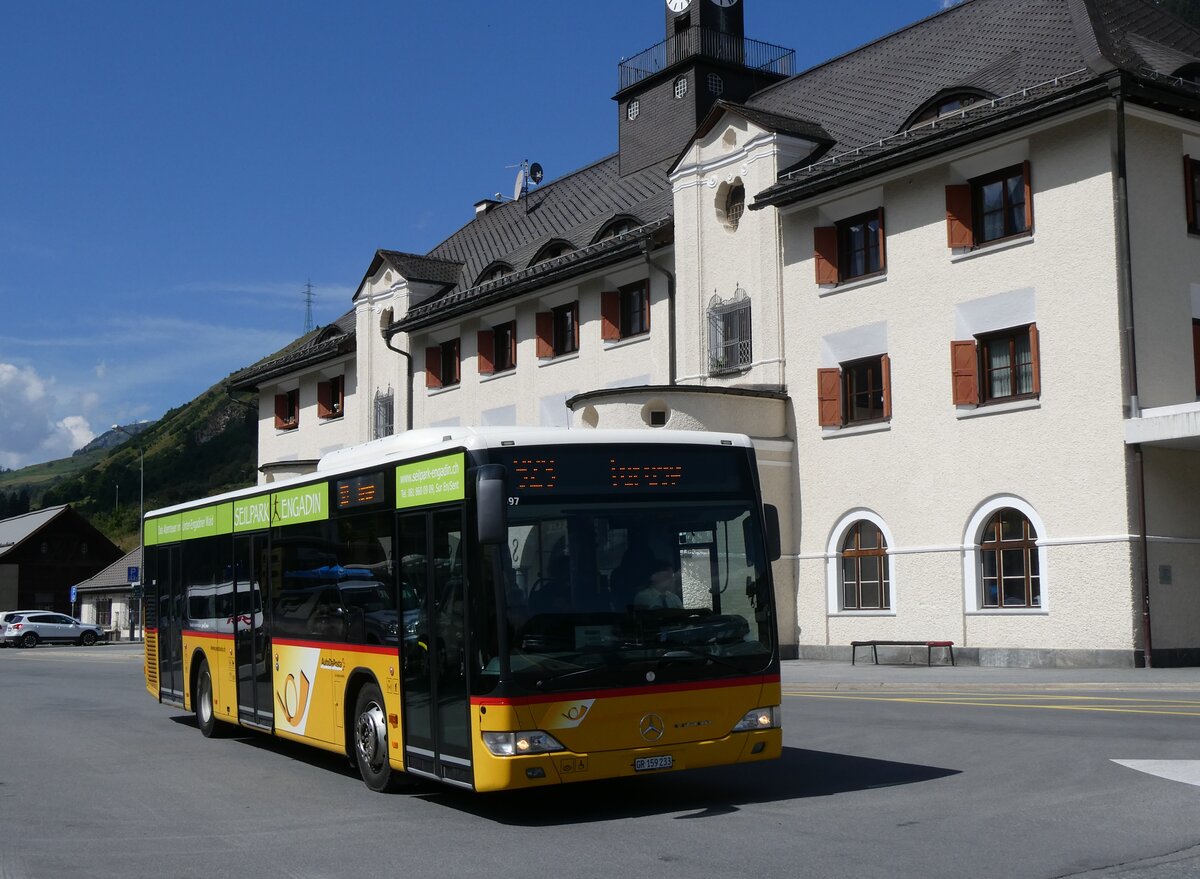 (266'234) - PostAuto Graub�nden - GR 159'233/PID 5697 - Mercedes am 27. August 2024 beim Bahnhof Scuol-Tarasp