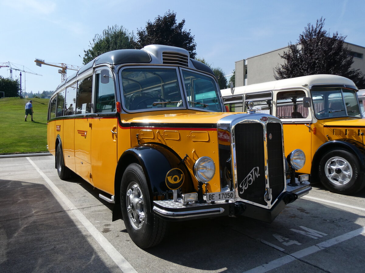 (266'332) - Gogniat, M�nchenbuchsee - BE 17'050 - FBW/FHS (ex Herzog, Muttenz; ex Kontiki, Wettingen Nr. 4; ex Nett, Bachs; ex P 23'179; ex P 2187) am 31. August 2024 in Oberkirch, CAMPUS Sursee