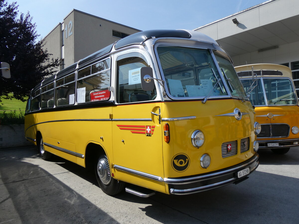 (266'341) - Zimmerli J., Oftringen - AG 57'298 - Berna/T�scher (ex Stutz, Oberlunkhofen; ex Leu, Schongau; ex Wicki, Bremgarten; ex P 22'054; ex P 20'704) am 31. August 2024 in Oberkirch, CAMPUS Sursee