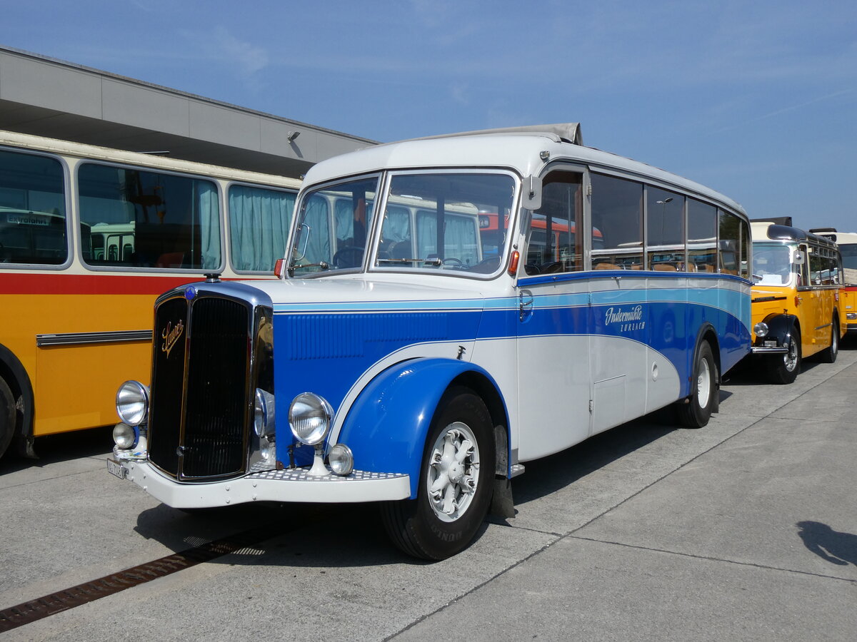 (266'342) - Inderm�hle, Zurzach - AG 7148 - Saurer/Saurer (ex Weibel, Weiach; ex P 23'112; ex P 2166) am 31. August 2024 in Oberkirch, CAMPUS Sursee