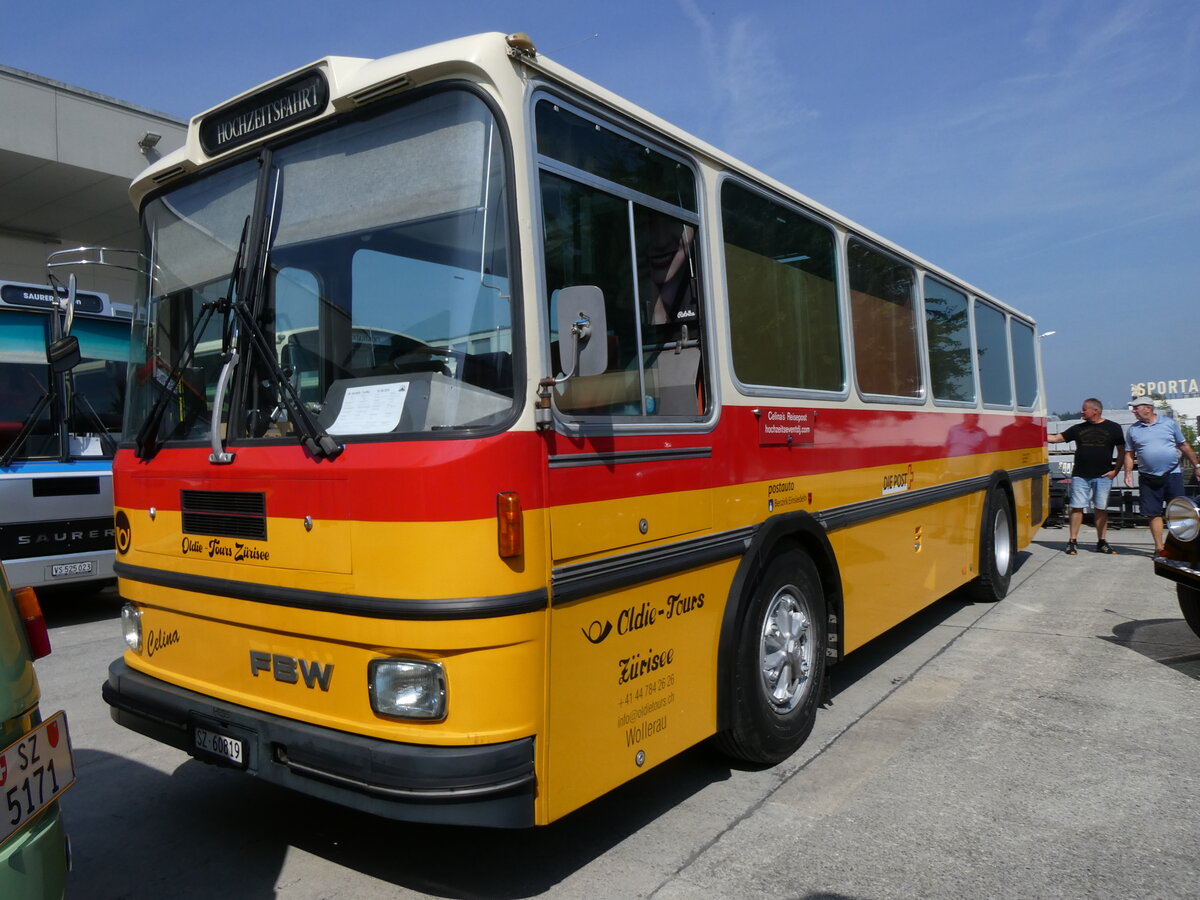 (266'357) - Schn�riger, Rothenthurm - SZ 60'819) - FBW/Hess (ex Oldie-Tours Z�risee, Wollerau; ex Schebath, Lauerz; ex BBSV Sattelegg; ex P 23'422) am 31. August 2024 in Oberkirch, CAMPUS Sursee