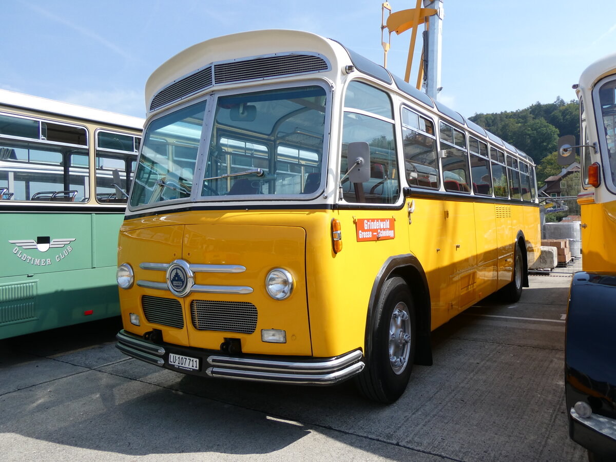 (266'370) - Party-Bus, Grosswangen - LU 107'711 - Saurer/Saurer (ex Widmer, Aarburg; ex Diethelm, Z�rich; ex 24'133; ex P 21'733) am 31. August 2024 in Oberkirch, CAMPUS Sursee