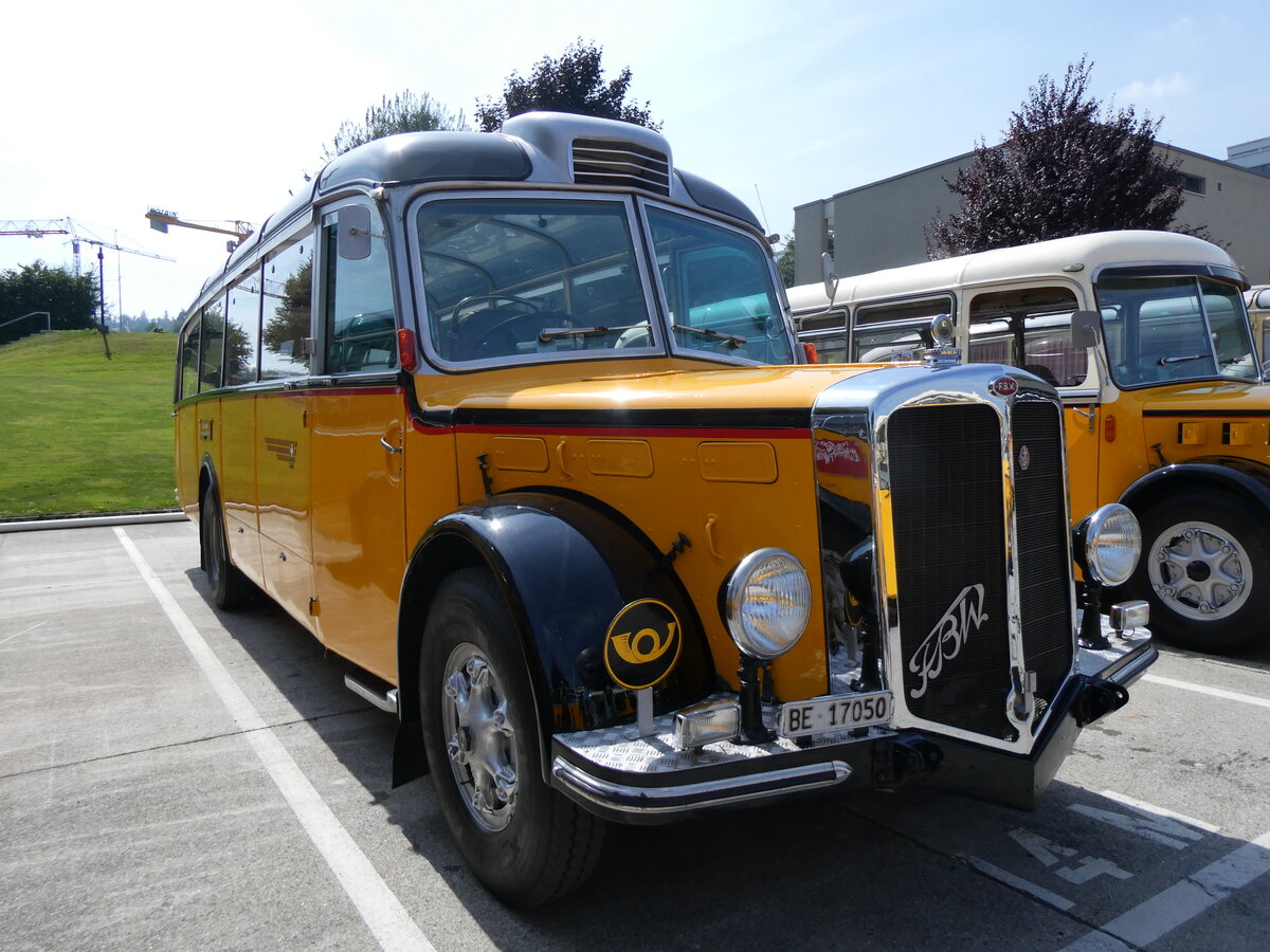 (266'411) - Gogniat, M�nchenbuchsee - BE 17'050 - FBW/FHS (ex Herzog, Muttenz; ex Kontiki, Wettingen Nr. 4; ex Nett, Bachs; ex P 23'179; ex P 2187) am 31. August 2024 in Oberkirch, CAMPUS Sursee