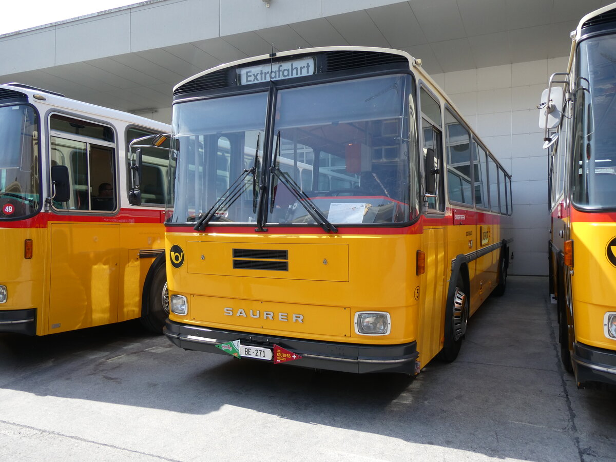 (266'435) - Bachmann, Nieder�nz - Nr. 5/BE 271 - Saurer/T�scher (ex W�thrich, Ursenbach; ex Sch�rch, Gutenburg Nr. 5; ex Engeloch, Riggisberg Nr. 5/PID 3309; ex P 25'668) am 31. August 2024 in Oberkirch, CAMPUS Sursee