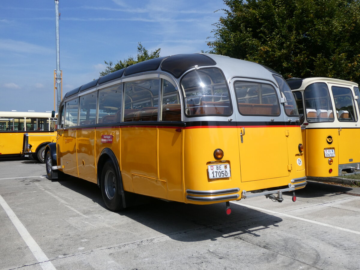 (266'480) - Gogniat, M�nchenbuchsee - BE 17'050 - FBW/FHS (ex Herzog, Muttenz; ex Kontiki, Wettingen Nr. 4; ex Nett, Bachs; ex P 23'179; ex P 2187) am 31. August 2024 in Oberkirch, CAMPUS Sursee 