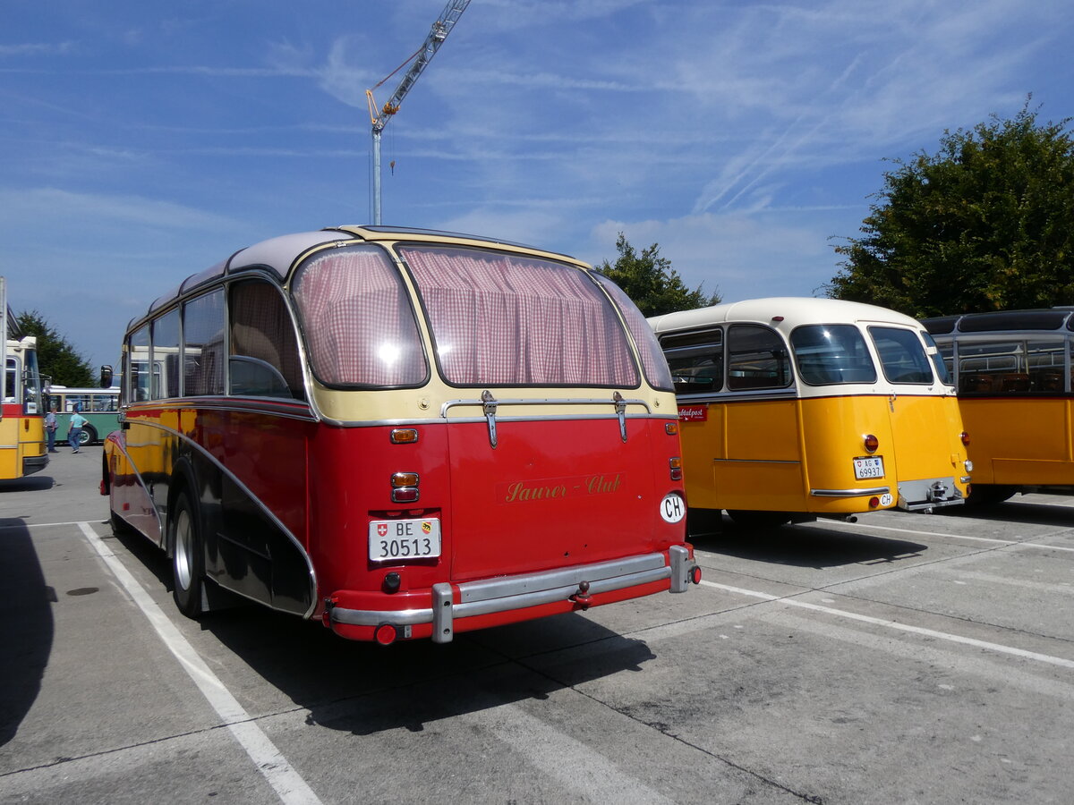 (266'483) - Schaffer, Oberburg - Nr. 1/BE 30'513 - Saurer/R&J (ex AFA Adelboden Nr. 16; ex ASKA Aeschi Nr. 8) am 31. August 2024 in Oberkirch, CAMPUS Sursee