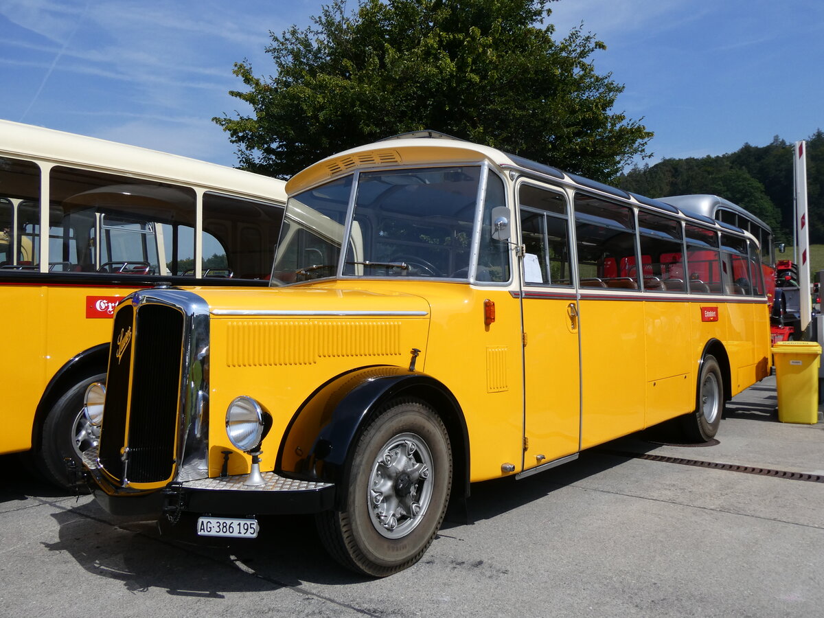 (266'495) - Fasel, Widen - AG 386'195 - Saurer/Lauber (ex Freudiger, Eiken; ex in M�hlin; ex Stalder, Dornach; ex Th�cla, St-Ursanne; ex Stucki, Porrentruy Nr. 10) am 31. August 2024 in Oberkirch, CAMPUS Sursee