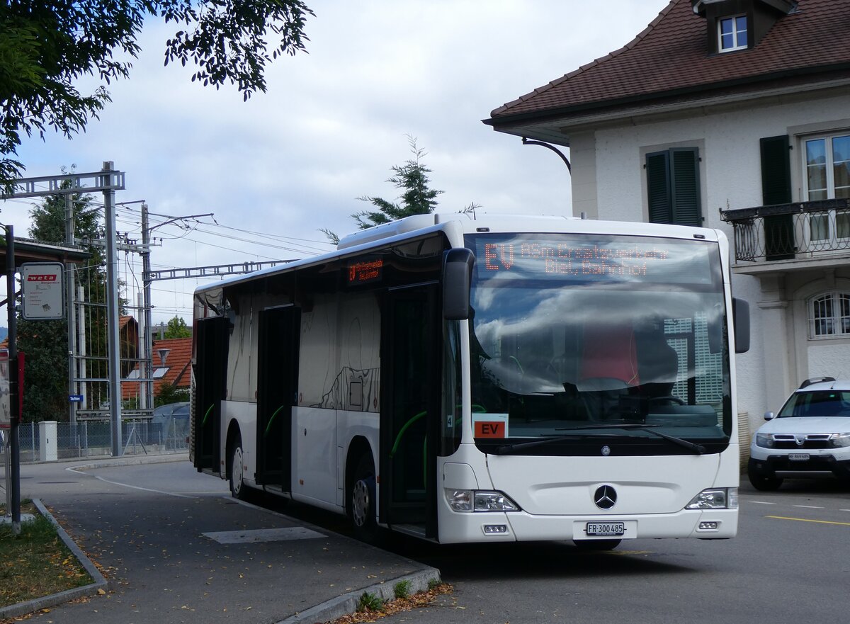 (266'669) - Intertours, Domdidier - Nr. 485/FR 300'485 - Mercedes (ex TPL Lugano Nr. 303) am 6. September 2024 beim Bahnhof T�uffelen