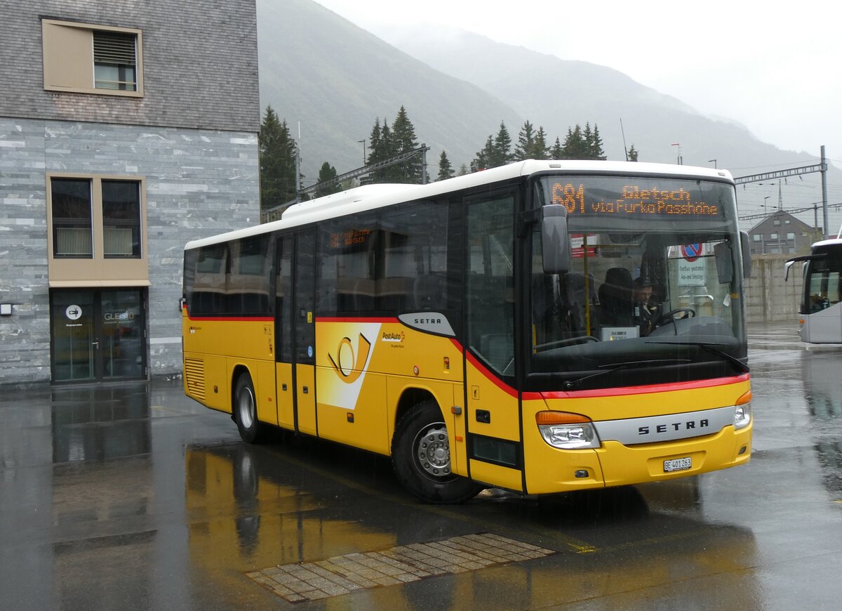 (266'857) - PostAuto Bern - BE 401'263/PID 4504 - Setra (ex AVG Meiringen Nr. 63) am 8. September 2024 in Andermatt, Bahnhofplatz