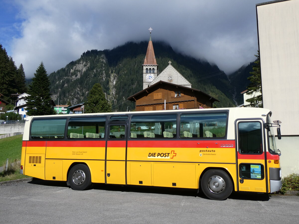 (266'926) - Buzzi, Bern - BE 910'789 - Mercedes (ex Mattli, Wassen PID 2295) am 10. September 2024 in G�schenen, Hotel zum weissen R�ssli
