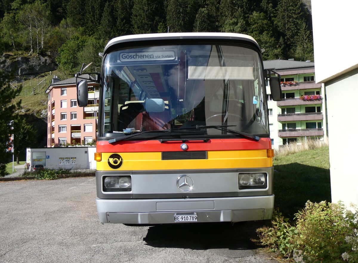 (266'928) - Buzzi, Bern - BE 910'789 - Mercedes (ex Mattli, Wassen PID 2295) am 10. September 2024 in G�schenen, Hotel zum weissen R�ssli