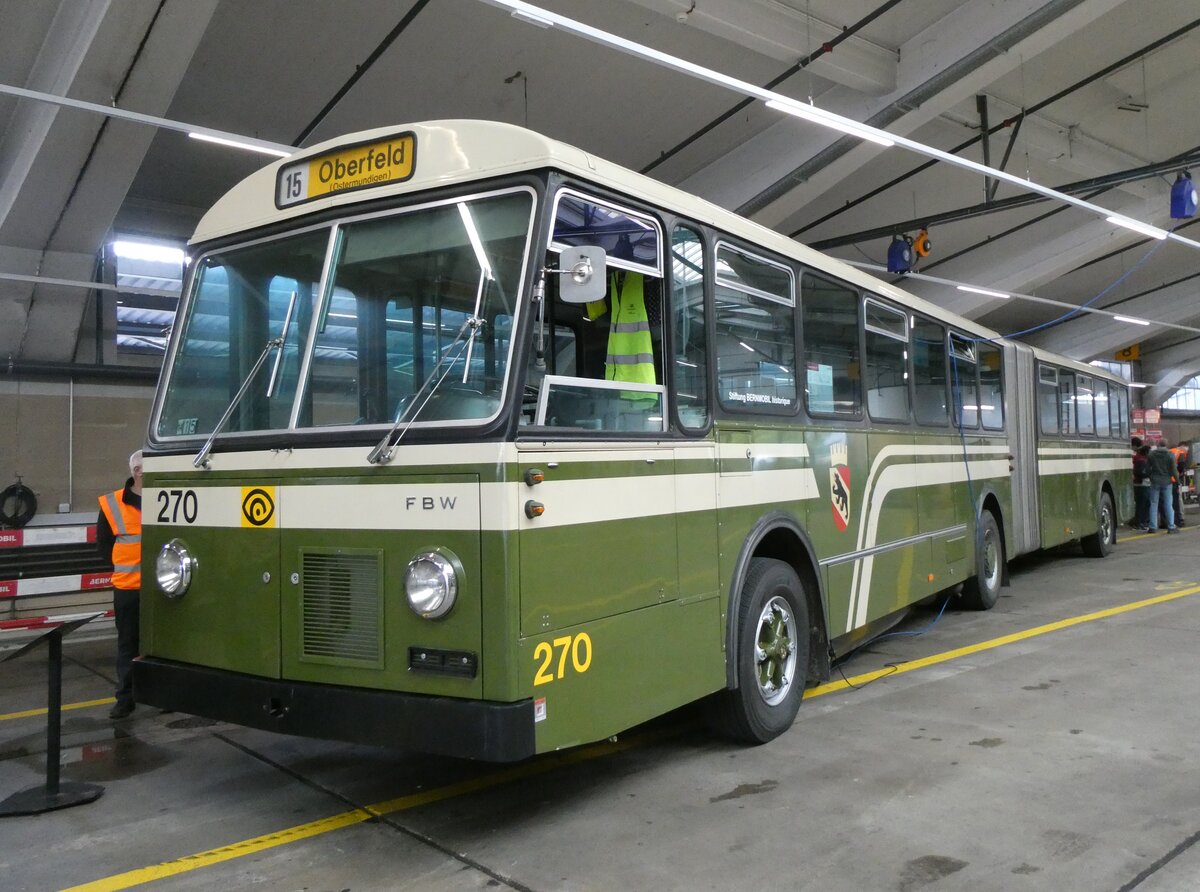 (266'970) - SVB Bern (Bernmobil historique) - Nr. 270 - FBS/SWS-Gangloff am 14. September 2024 in Bern, Garage Europaplatz