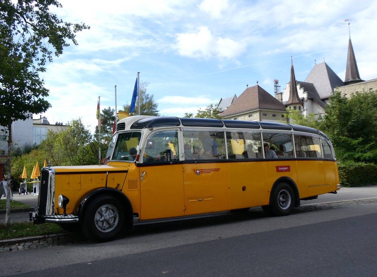 (267'032) - M�ller, Uttigen - BE 14'452 - Saurer/Eggli (ex Tschannen, Arth; ex OPC Ennetb�rgen Nr. 2; ex M+79'513; ex P 23'153; ex P 2240) am 14. September 2024 in Bern, Museum f�r Kommunikation