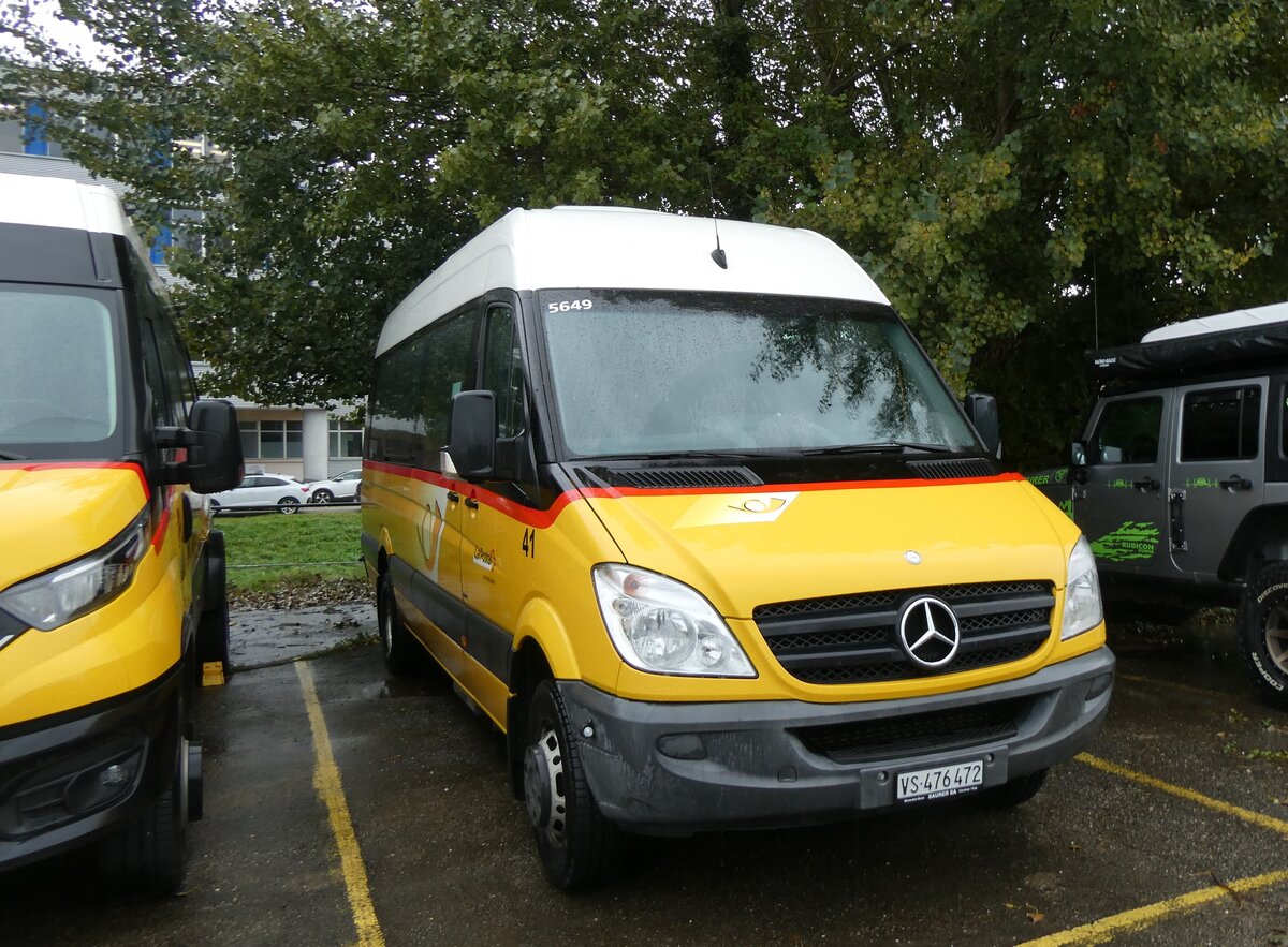 (267'632) - PostAuto Wallis - Nr. 41/VS 476'472/PID 5649 - Mercedes (ex TRD, Savi�se) am 1. Oktober 2024 in Yverdon, Garage