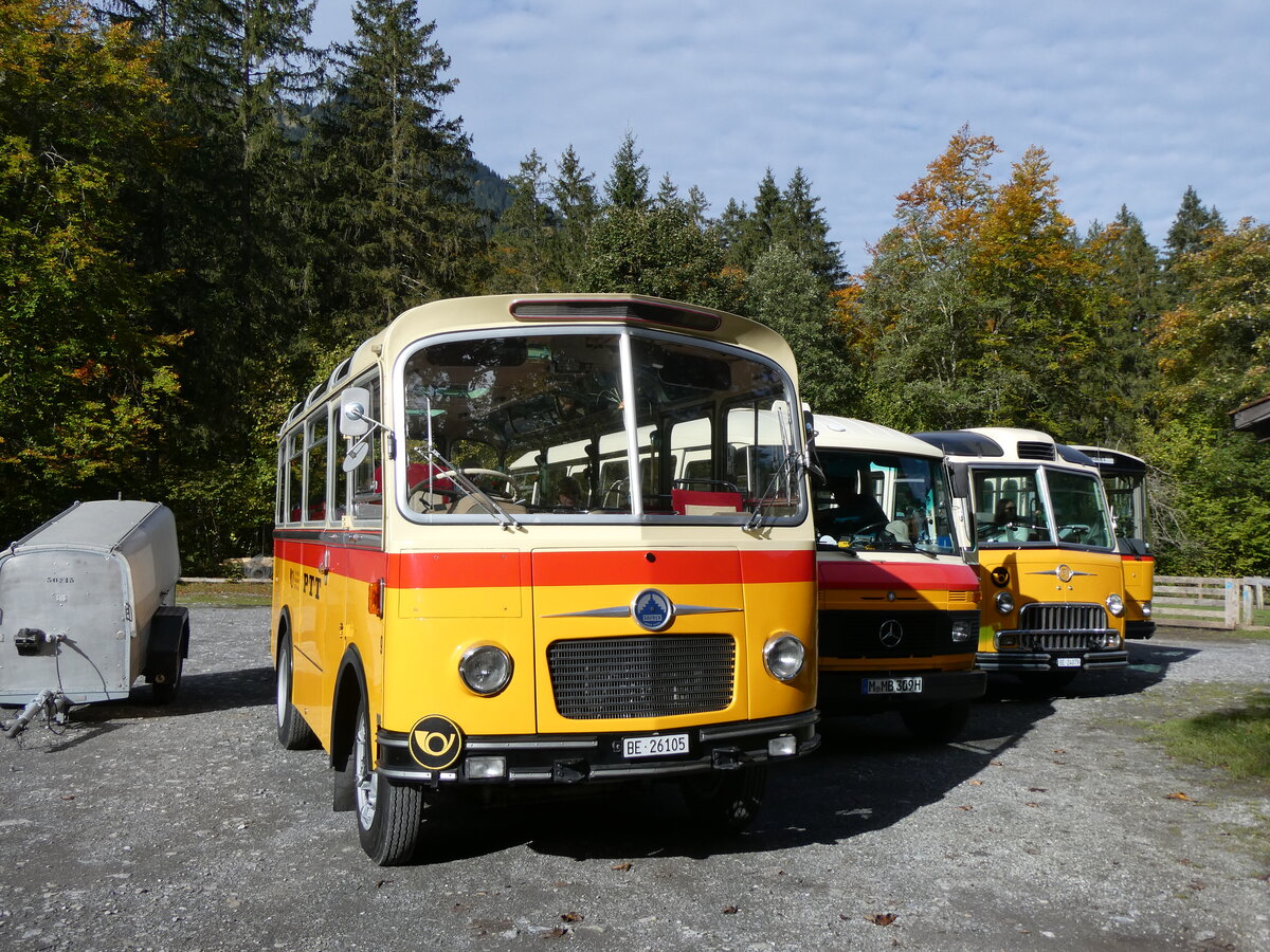 (268'034) - Schmid, Th�rishaus - Nr. 9/BE 26'105 - Saurer/R&J (ex Geiger, Adelboden Nr. 9) am 12. Oktober 2024 in Kiental, Loosplattenalp