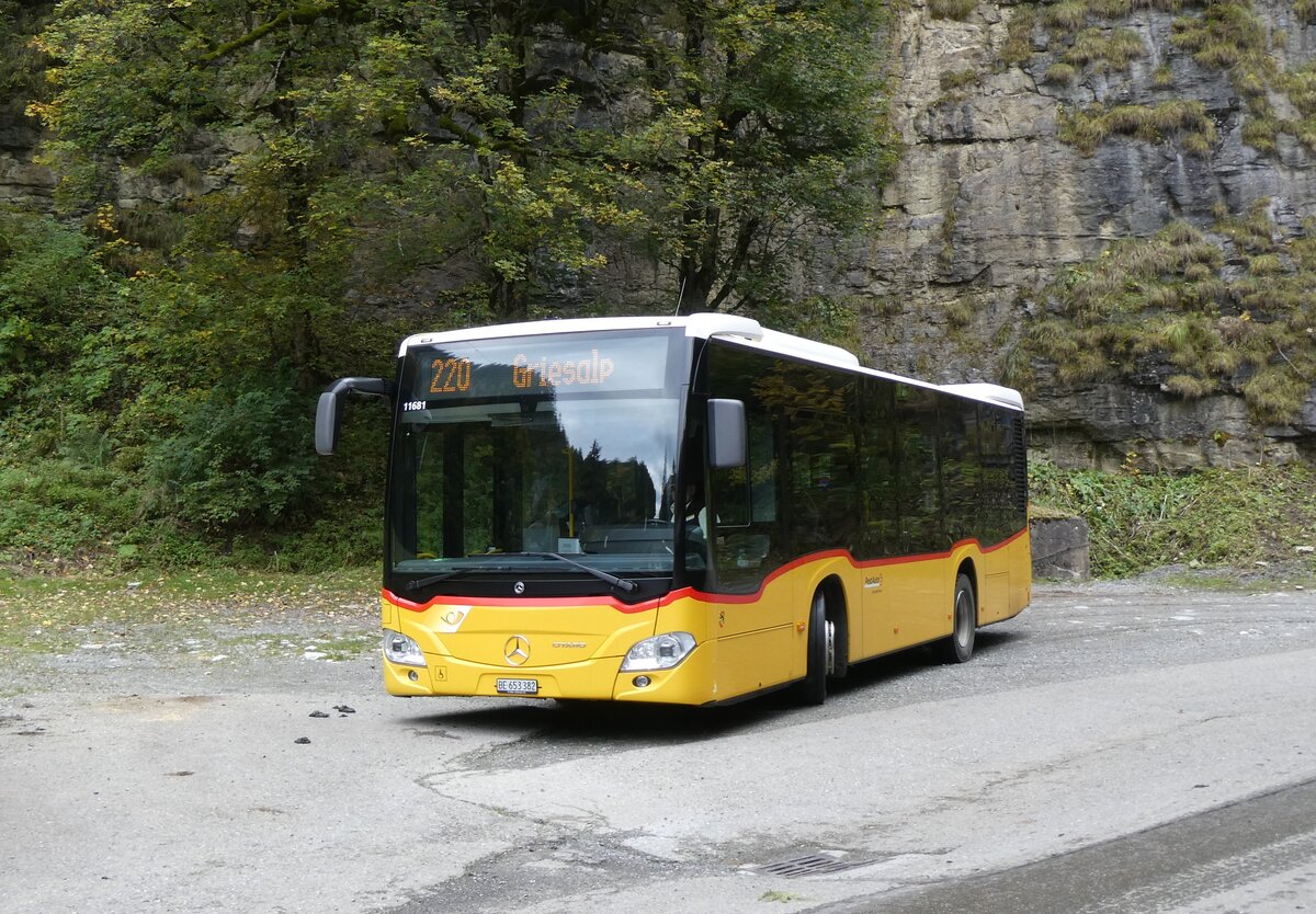 (268'066) - PostAuto Bern - BE 653'382/PID 11'681 - Mercedes (ex BE 535'079) - Mercedes am 12. Oktober 2024 in Kiental, Tschingel