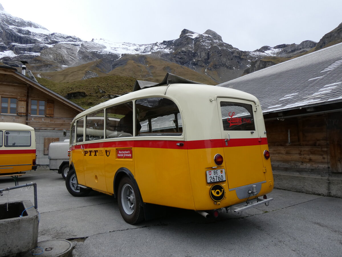(268'082) - Schmid, Th�rishaus - Nr. 3/BE 26'760 - Saurer/Gangloff (ex Geiger, Adelboden Nr. 3) am 12. Oktober 2024 auf dem Bundl�ger