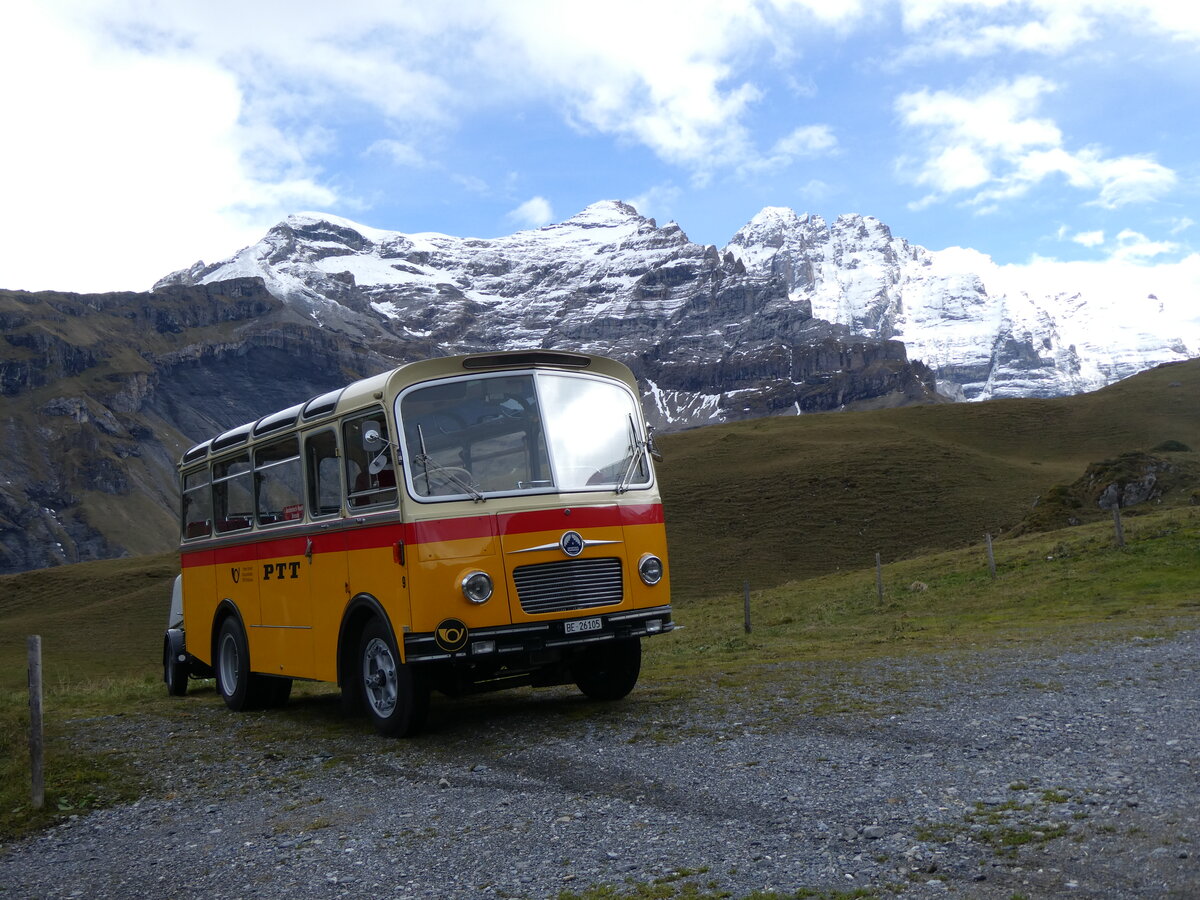 (268'102) - Schmid, Th�rishaus - Nr. 9/BE 26'105 - Saurer/R&J (ex Geiger, Adelboden Nr. 9) am 12. Oktober 2024 auf dem Bundl�ger