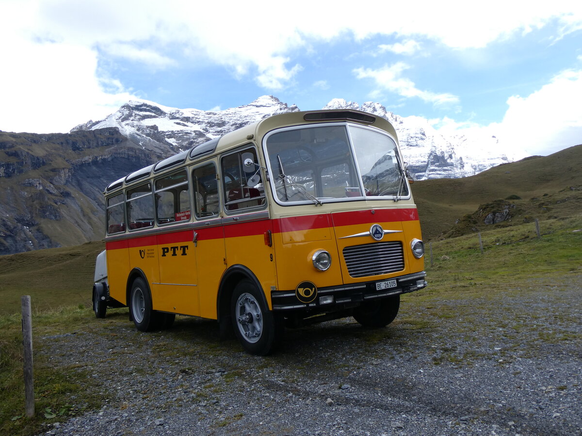 (268'103) - Schmid, Th�rishaus - Nr. 9/BE 26'105 - Saurer/R&J (ex Geiger, Adelboden Nr. 9) am 12. Oktober 2024 auf dem Bundl�ger