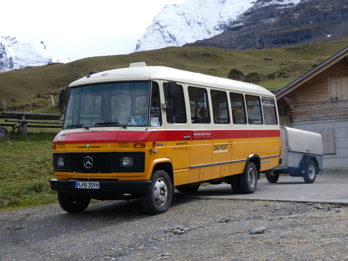 (268'109) - Aus Deutschland: Hahn, M�nchen - Nr. 6/M-MB 309H - Mercedes (ex M�ller, CH-Ennetmoos Nr. 6; ex Portenier, CH-Adelboden Nr. 6/PID 492; ex Geiger, CH-Adelboden Nr. 6) am 12. Oktober 2024 auf dem Bundl�ger