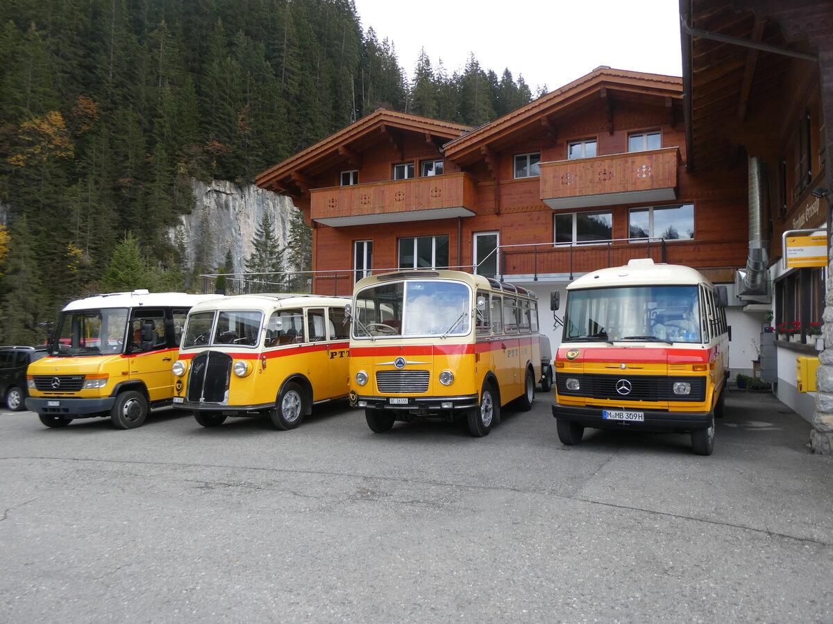 (268'155) - Aus Deutschland: Hahn, M�nchen - Nr. 6/M-MB 309H - Mercedes (ex M�ller, CH-Ennetmoos Nr. 6; ex Portenier, CH-Adelboden Nr. 6/PID 492; ex Geiger, CH-Adelboden Nr. 6) am 12. Oktober 2024 auf der Griesalp