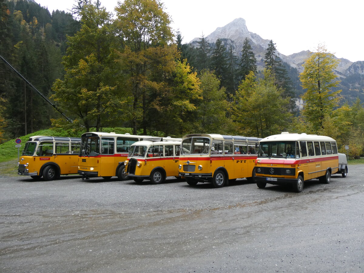 (268'165) - Aus Deutschland: Hahn, M�nchen - Nr. 6/M-MB 309H - Mercedes (ex M�ller, CH-Ennetmoos Nr. 6; ex Portenier, CH-Adelboden Nr. 6/PID 492; ex Geiger, CH-Adelboden Nr. 6) am 12. Oktober 2024 in Kiental, Tschingel