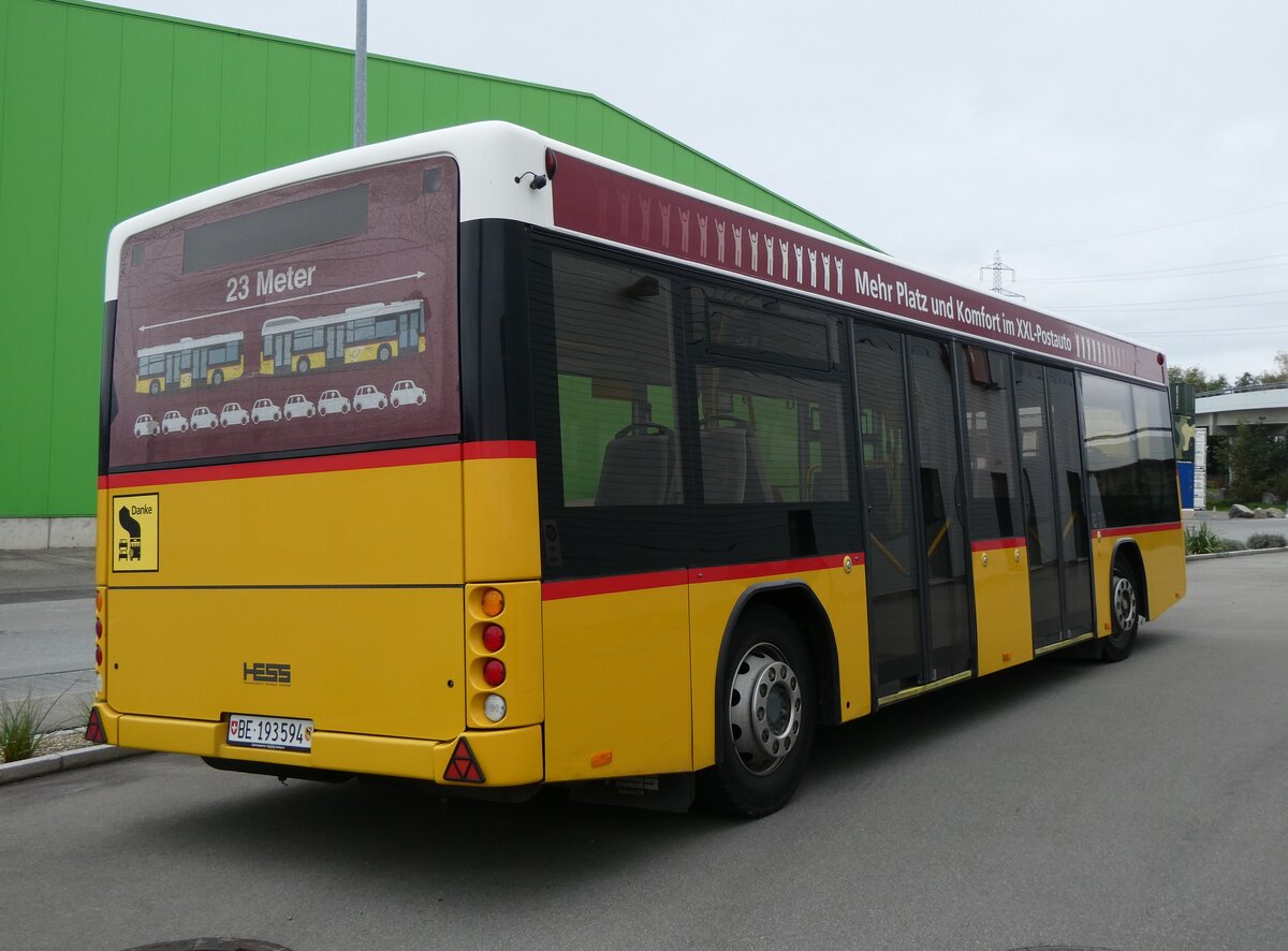 (268'272) - PostAuto Bern - BE 193'594/PID 5501 - Lanz+Marti/Hess Personenanh�nger (ex Klopfstein, Laupen) am 19. Oktober 2024 in Kerzers, Interbus