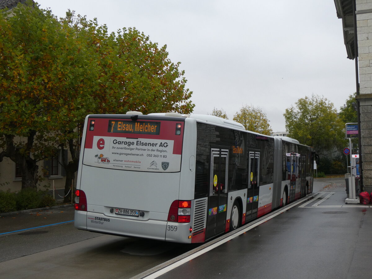(268'328) - SW Winterthur - Nr. 359/ZH 886'369 - MAN am 20. Oktober 2024 beim Bahnhof Winterthur W�lflingen
