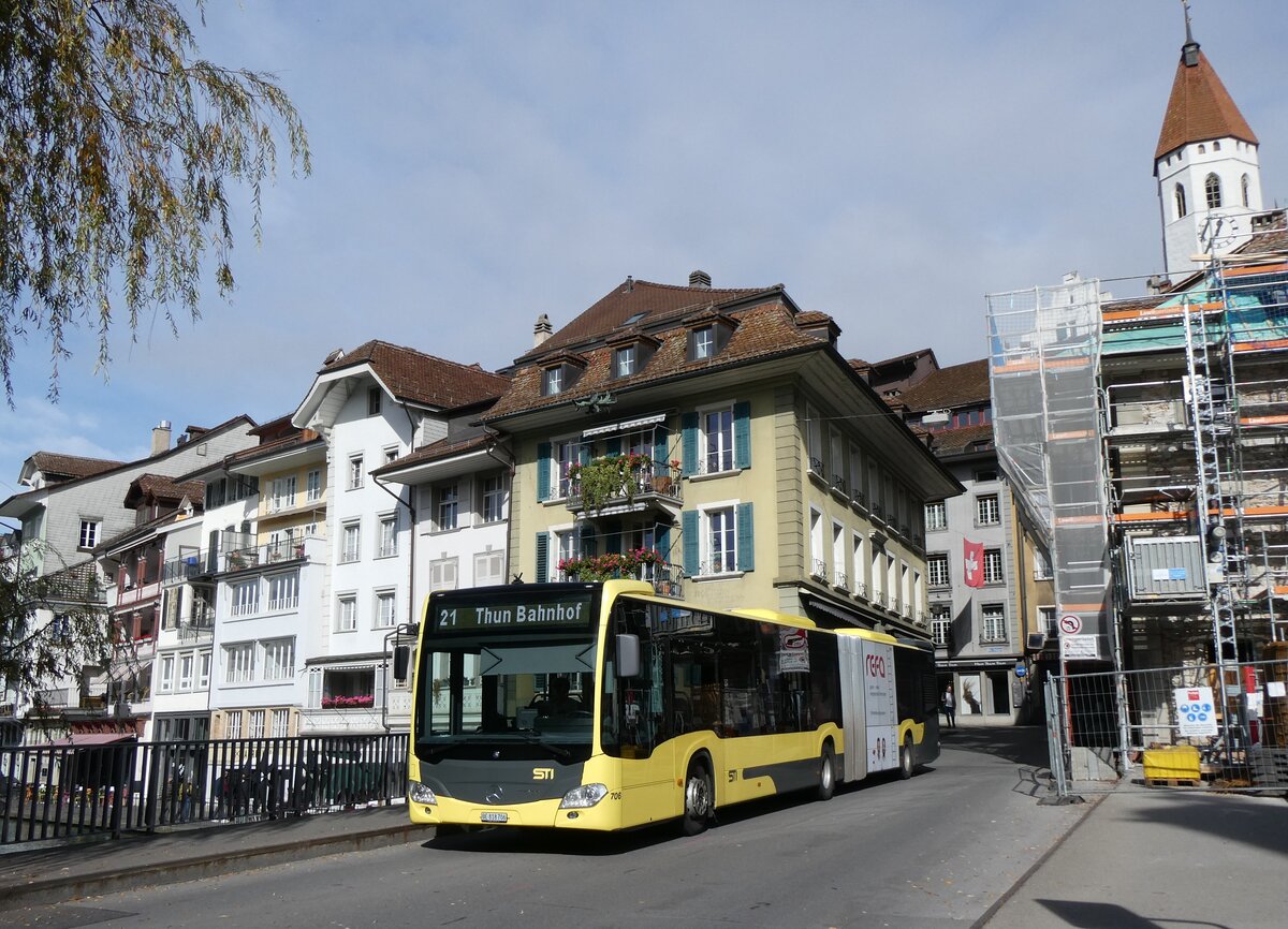 (268'333) - STI Thun - Nr. 706/BE 818'706 - Mercedes am 20. Oktober 2024 in Thun, Sinnebr�cke