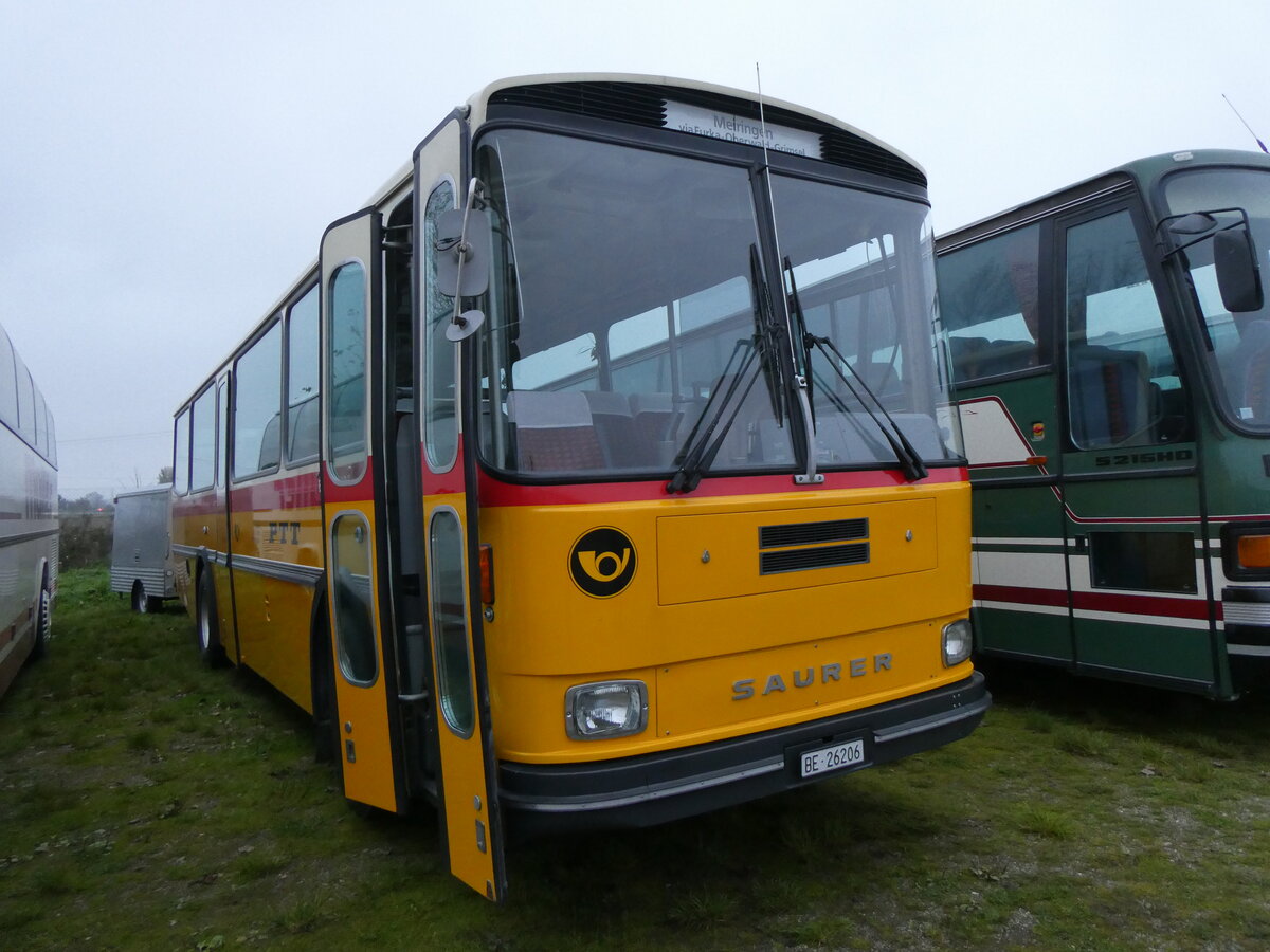 (268'708) - Aus der Schweiz: Schmid, Th�rishaus - BE 26'206 - Saurer/T�scher (ex P 24'244) am 26. Oktober 2024 in Kintzheim, Cigoland