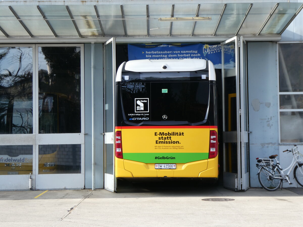 (268'966) - PostAuto Zentralschweiz (H�fliger) - OW 41'566/PID 12'025 - eMercedes am 6. November 2024 in Thun, Garage STI