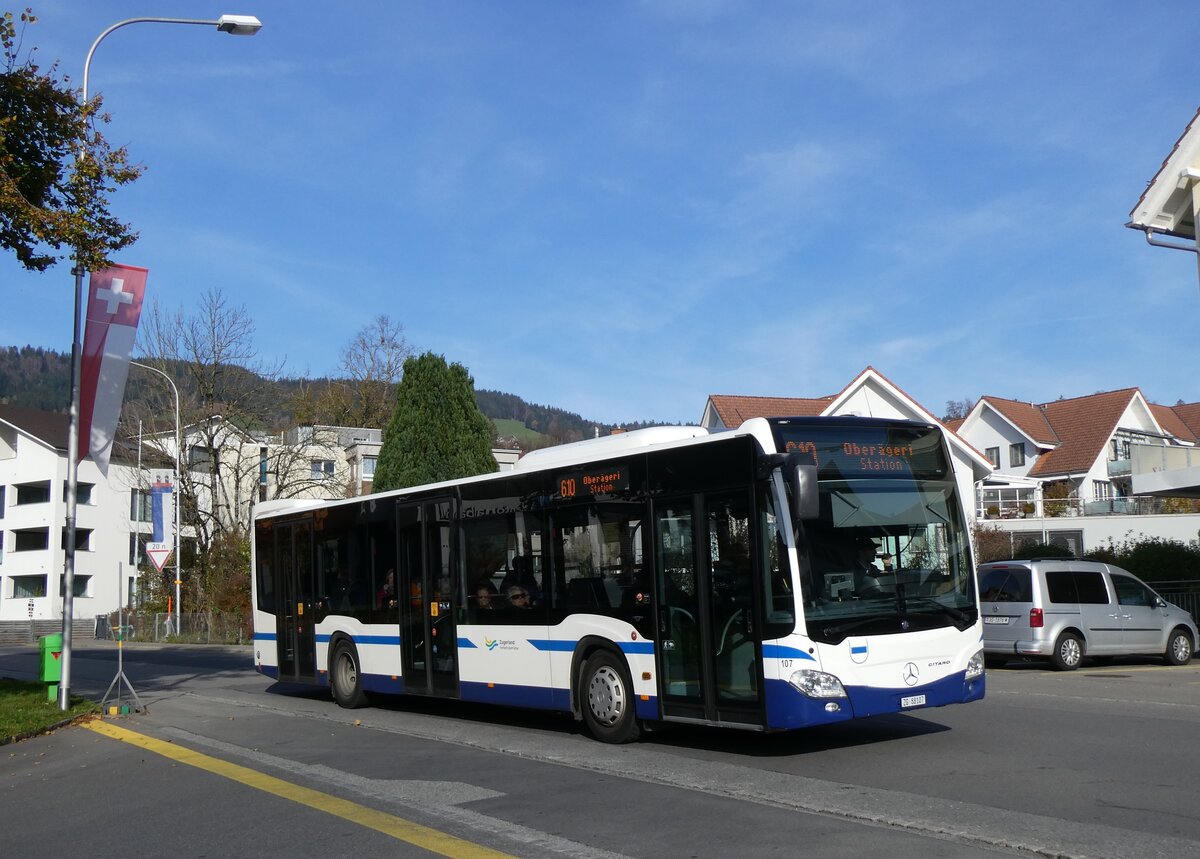 (269'091) - ZVB Zug - Nr. 107/ZG 88'107 - Mercedes am 9. November 2024 in Ober�geri, Station